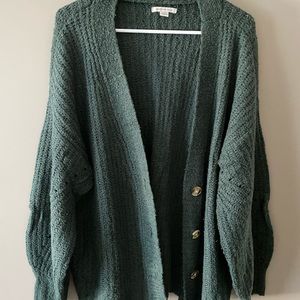Green Cardigan Sweater